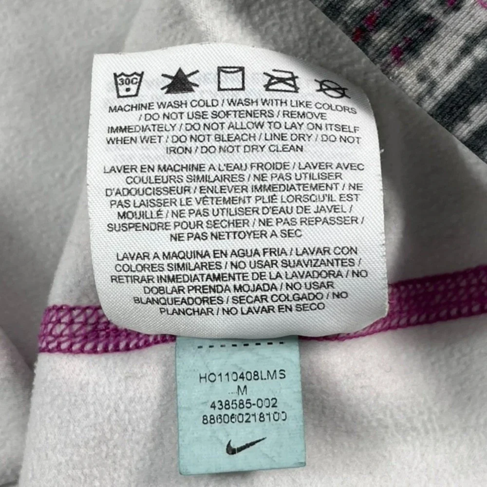Nike Pro Combat 1/4 Zip Women Medium‎ Fitted Pullover Pink Dri Fit Artsy Print